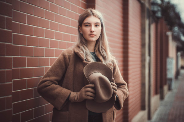 Manteau laine marron